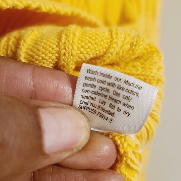 St. John's Bay | Women's Gold or Yellow Cableknit Sweater (Size Large) - Picture 8 of 11